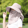 Street spring summer sun hat, removable mask