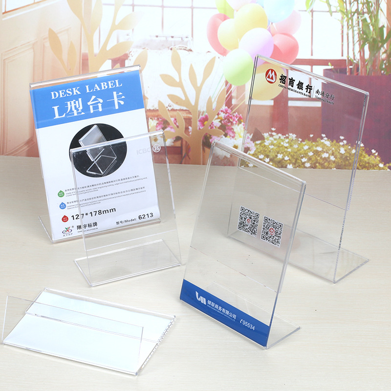 Expositor Acrílico en Forma de L, Expositor de Tarjetas Bancarias en Forma de L, Expositor Publicitario en Forma de L, Expositor de Tarjetas en Forma de L al por Mayor, Plexiglás A5