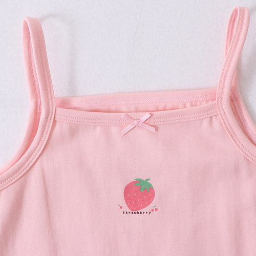 Girls' cotton camisole summer new style 3-piece boxed baby girl bottoming shirt, big children's top summer style