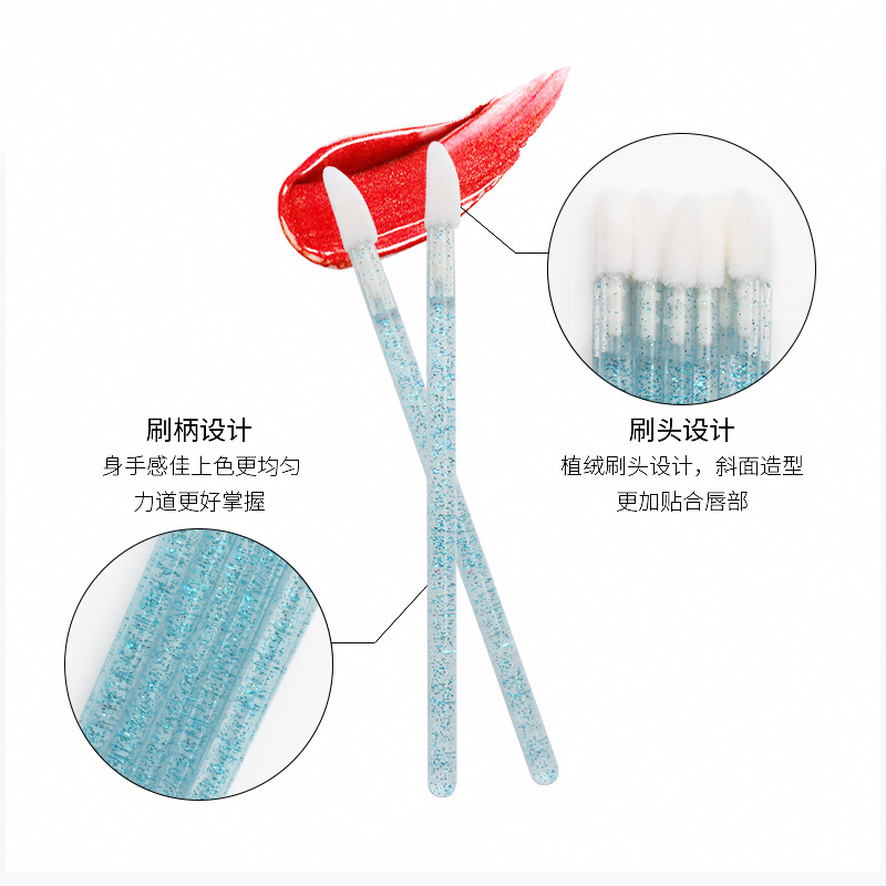 Wholesale makeup brush crystal lip brush portable solid lip brush beauty tools lip color brush