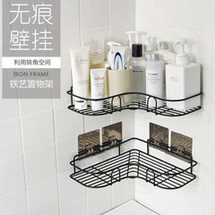 Factory goods bathroom corner storage rack bathroom punch-free traceless iron storage rack tripod kitchen utensils