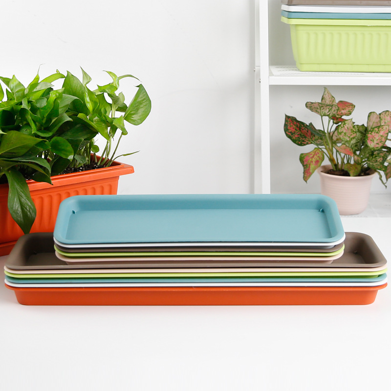 Thickened Rectangular Flowerpot Stall Tray Household Water Tray Base Plastic Flowerpot Bottom Mat