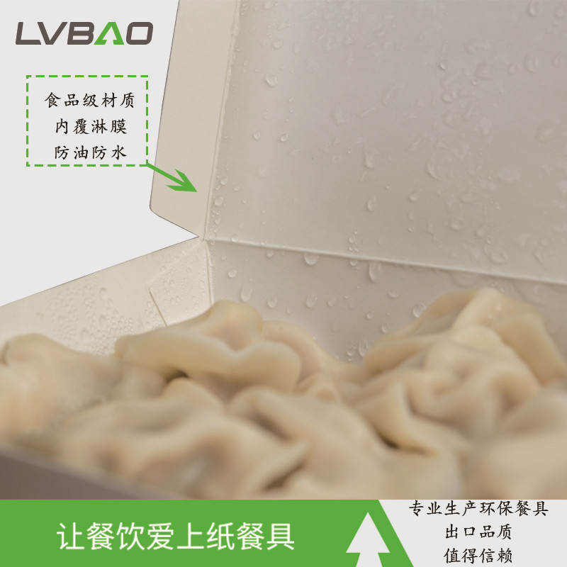 119可降解一次性外卖盒 水饺打包加厚带盖无异味商用食品包装盒