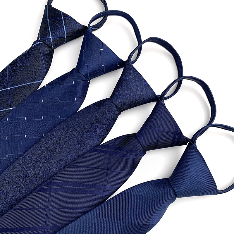 Tie men's knot-free zipper polyester plain striped tie suit accessories manufacturers in stock wholesale Tie men's knot-free zipper polyester plain striped tie suit accessories manufacturers in stock wholesale