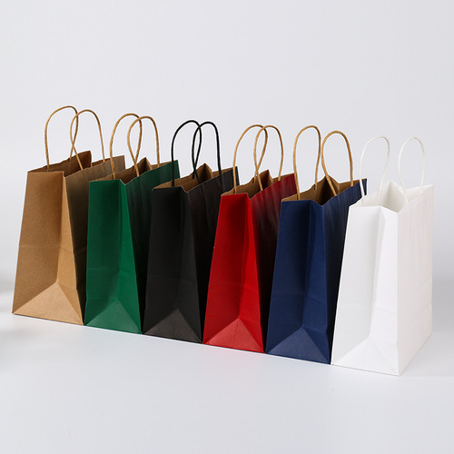 Kraft paper portable gift paper bag snack clothing packaging paper bag wholesale food takeaway packaging bag hand carry