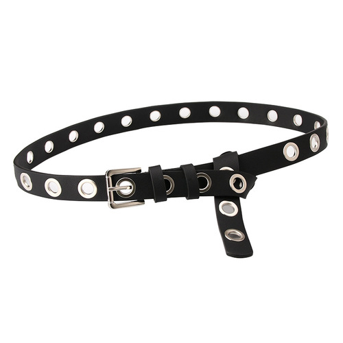 Women's Bold Eye Band with Fashion Lattice Decoration, Matched with Jeans, Personal Punk Style PU Belt, Factory Wholesale