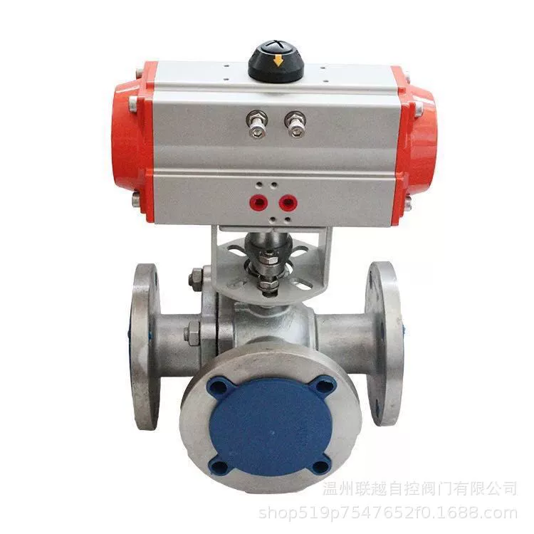 Трехходовой шаровой кран Производитель поставляет нержавеющую сталь пневматический трехходовой шаровой кран типа T/L потока