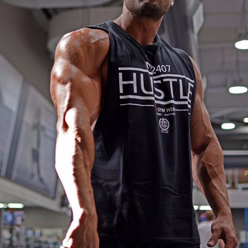 Sleeveless T-Shirt Men's Sports Vest Loose European and American Casual Waistcoat Trendyy Training Fitness Vest Custom Printed Logo Sleeveless T-Shirt Men's Sports Vest Loose European and American Casual Waistcoat Trendyy Training Fitness Vest Custom Printed Logo