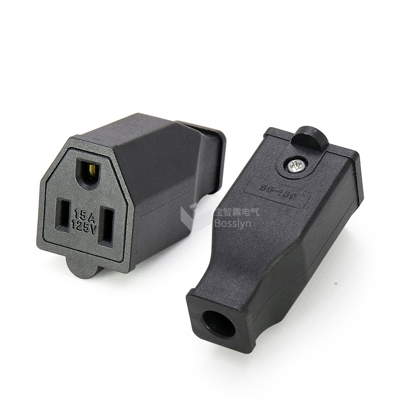 厂家直销美式装配式电源插座 美国加拿大家用接线插座15A 125V