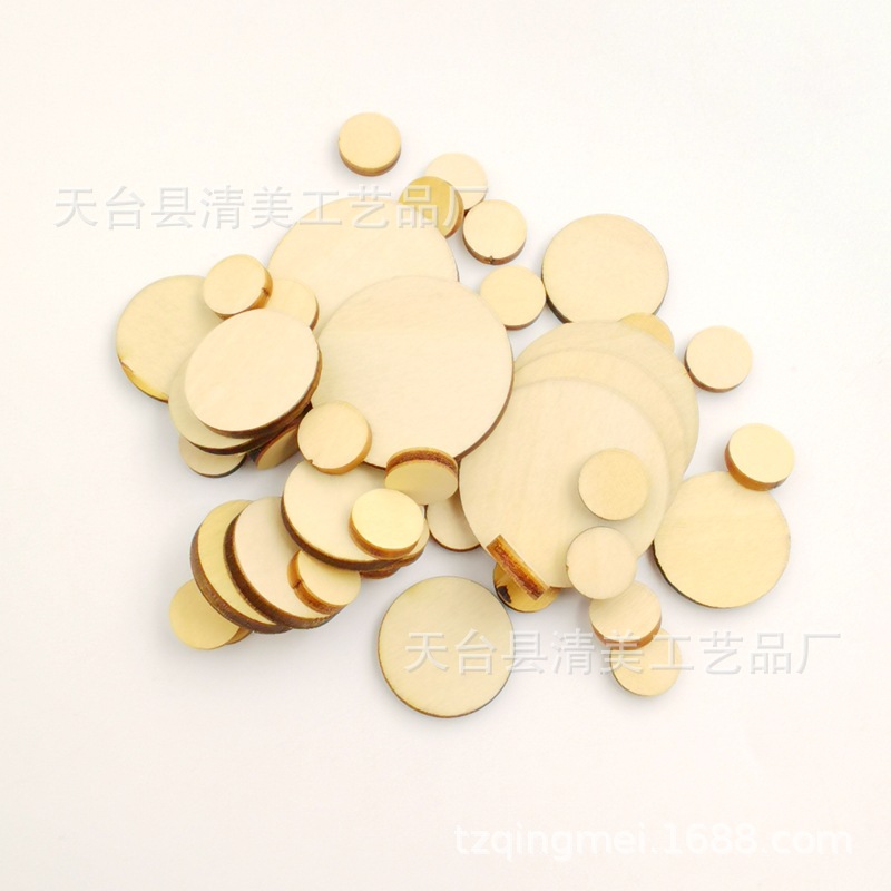 10-30mm piezas redondas de madera mezcladas con piezas redondas de madera 50 piezas en un paquete