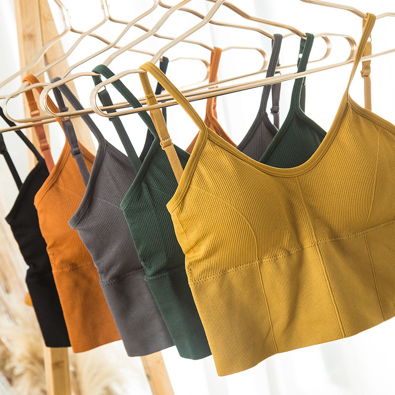 Plus Size Popular Kaka Same Style U-Shaped Beautiful Back Sling Seamless Threaded Chest Wrap Women's Intimates with Breast Pads Women's Vest