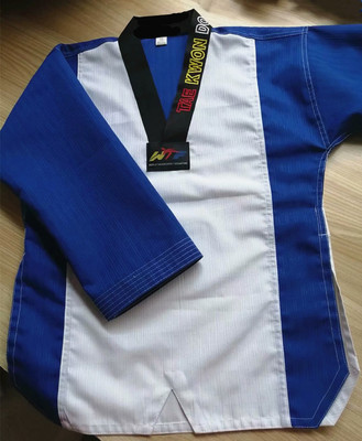 春夏跆拳道服裝兒童成人長袖短袖男女拼接跆拳道服 訓練服