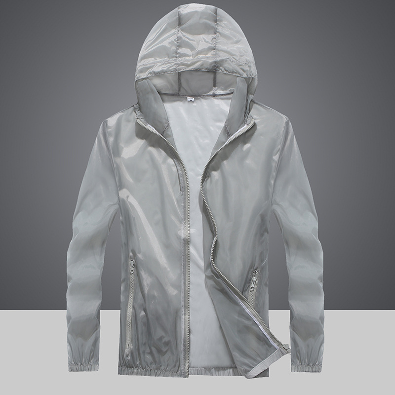 Summer Sun Protection Jacket for Men, Solid Color, Large Size, Thin Hooded Sun Protection Clothing, Youth Fishing Clothing, Lightweight and Breathable