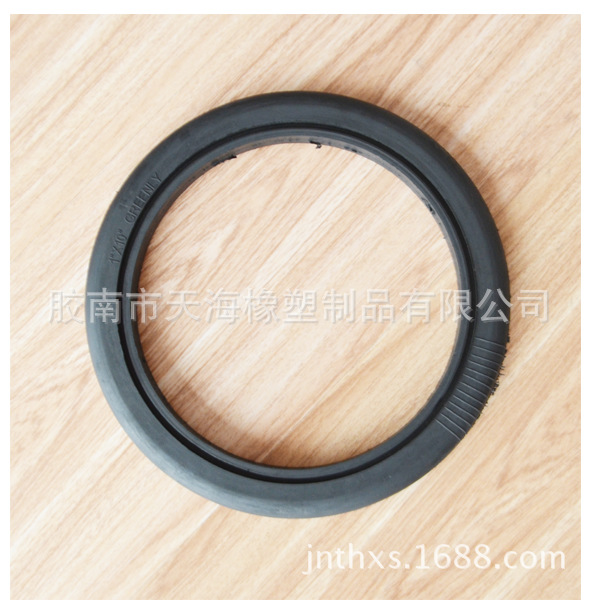 农用播种机用的镇压轮胎10"X1“圆型空心橡胶轮胎半实心橡胶轮胎