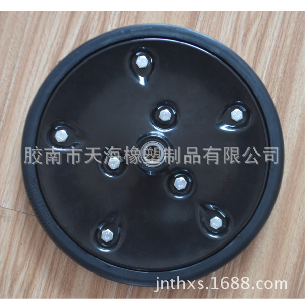 农用播种机用的镇压轮子12”X1“心橡胶轮胎配黑铁轮辐农机零配件