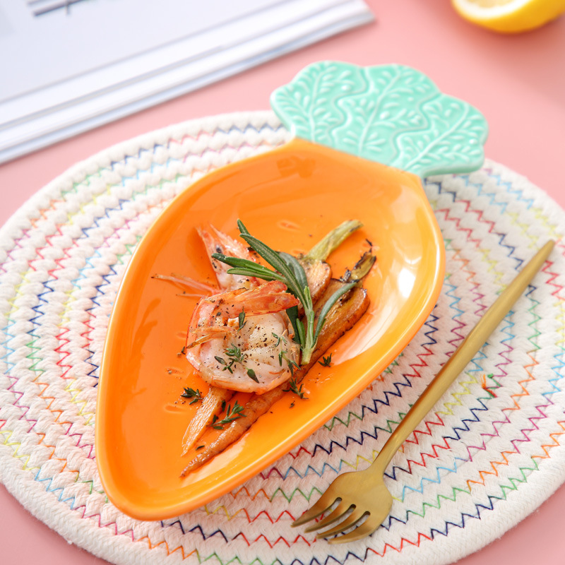 Rábano forma cerámica creativa hogar lindo pequeño plato postre tazón fruta ensalada tazón plato