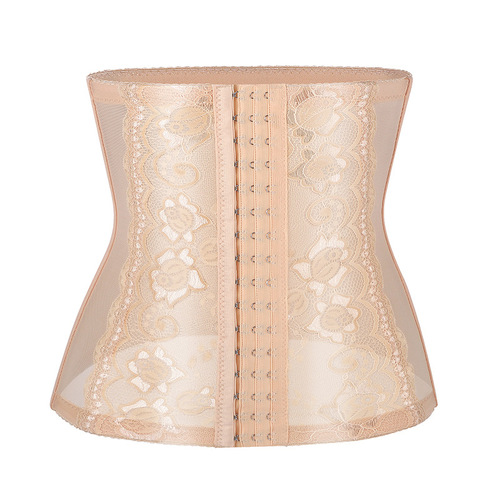 Amazon Lace High Stretch Thin Mesh Breasted Steel Bone Corset Waist Protector Adjustable Shaping Body