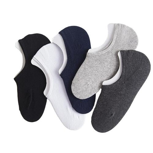 Summer new men's invisible socks solid color cotton short men's boat socks casual breathable solid color men's socks wholesale