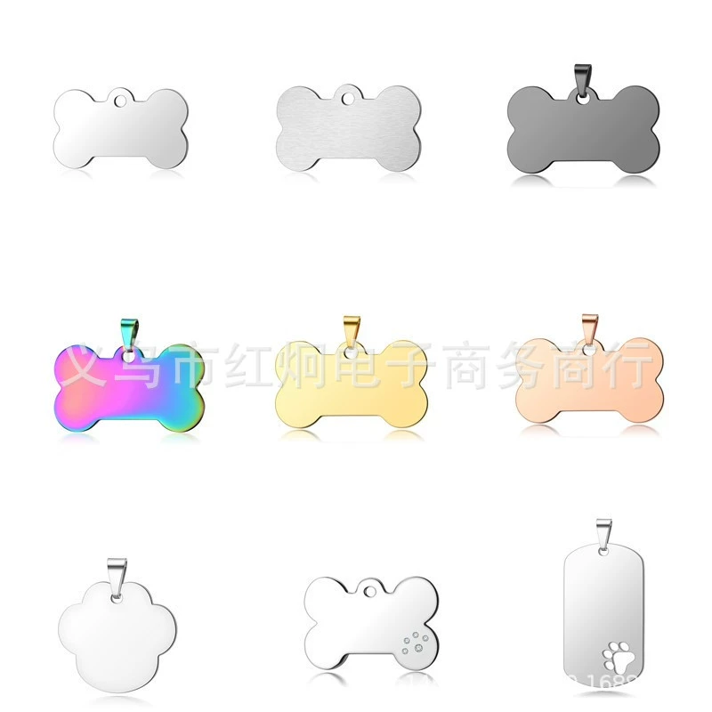 Заводские металлические жетоны для собак и кошек из нержавеющей стали, с гравировкой, с кольцом для подвешивания, металлические бирки для животных, антипотерянные жетоны для собак.