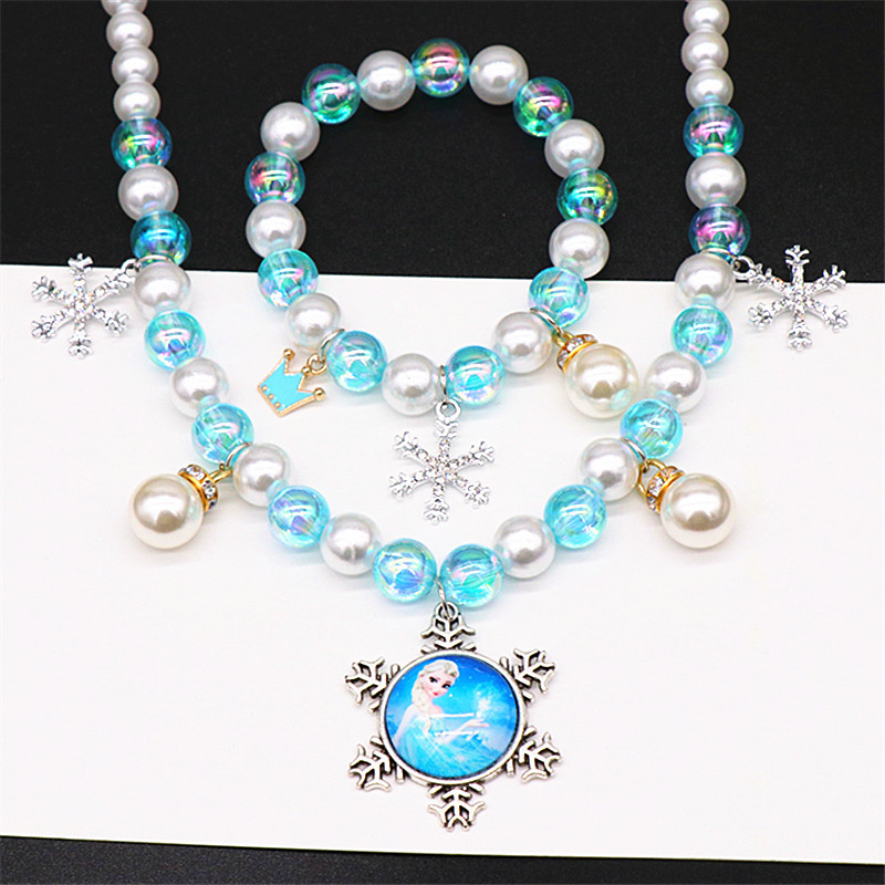 Estilo coreano collar de perlas para niños pulsera traje collar de unicornio accesorios de bebé para niñas Collar para niños al por mayor