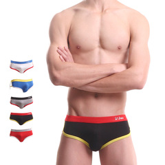 Trendy comfortable breathable soft sweat-absorbent color-block men's underwear men's triangle underwear 13017