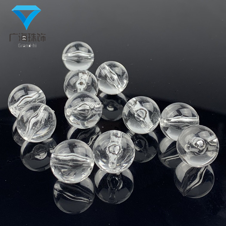 Transparent white acrylic round beads handmade