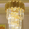 Crystal pendant for country house, rotating ceiling lamp suitable for stairs, light luxury style