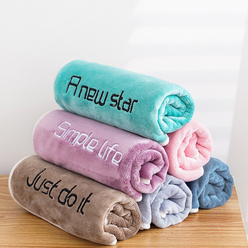 Gaoyang Towel Microfiber Beauty Salon Towel Headwear Embroidered Absorbent Towel Household Makeup Remover Small Bath Towel