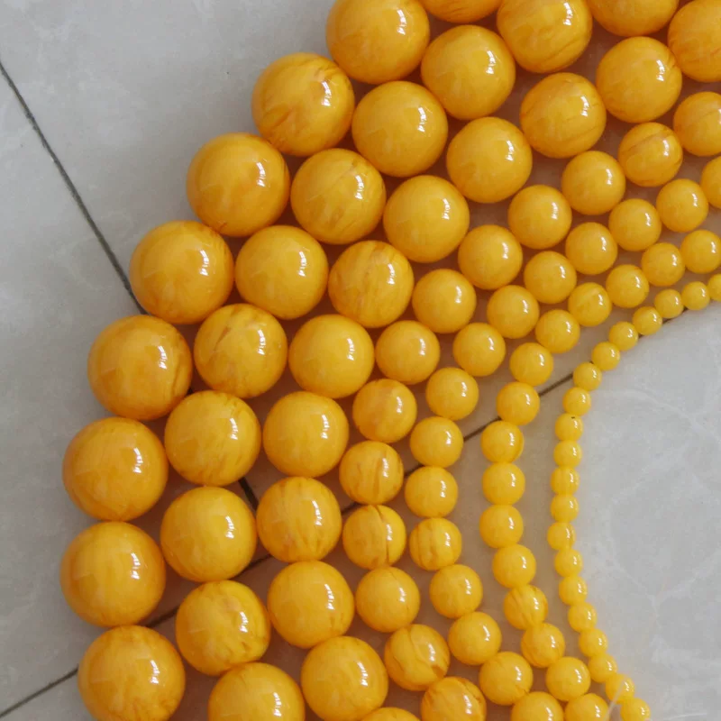 Synthesized rosary with round beads wax agate handmade, DIY