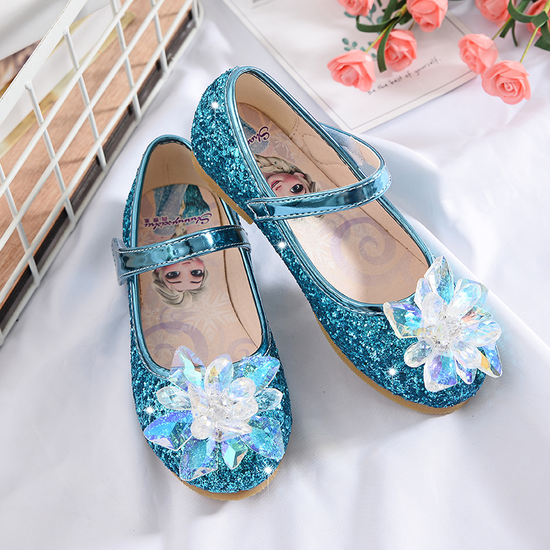 Cross-Border Girls' Crystal Single Shoes, Girls' Princess Shoes, Little Girls' Rhinestone Shoes, Girls' Breathable Inner Performance Princess Shoes