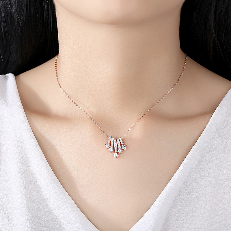 Online Celebrity Singapur S925 plata esterlina streamer brillante COLLAR COLGANTE nicho simple diseño estrella clavícula cadena femenina