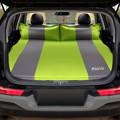 Car Air Mattress Suv Vehicle-mounted inflatable bed - flat-green-gray-green-5cm-straight-edge