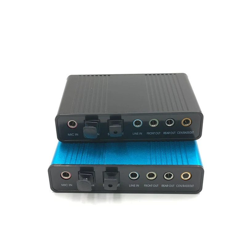 USB fiber‑optic sound card, 5.1/7.1 surround, SPDIF optical, karaoke mixing & reverb support