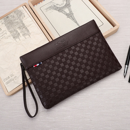 Handbags for men 2020 new trendy men's handbags large capacity casual clutch bag folder bag envelope bag checkerboard bag