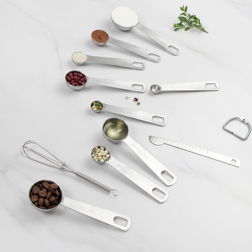 Stainless steel measuring spoon set with scale measuring spoon baking tools measuring spoons