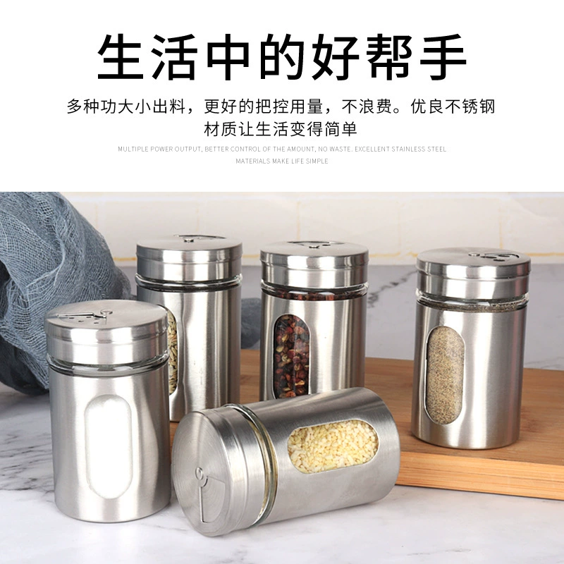 Многофункциональная приправа из нержавеющей стали Роторная бутылка для приправ Баночка для приправ Тмин Коробка для приправ Баночка для гриля оптом