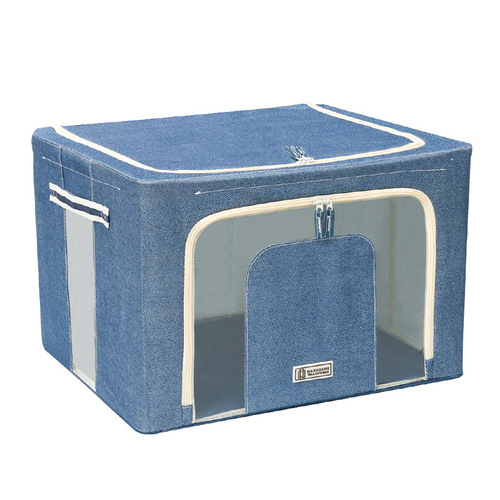 Paisilong Oxford Fabric Storage Box, Fabric Folding Clothes Quilt Toy Makeup Steel Frame Bazaar Box