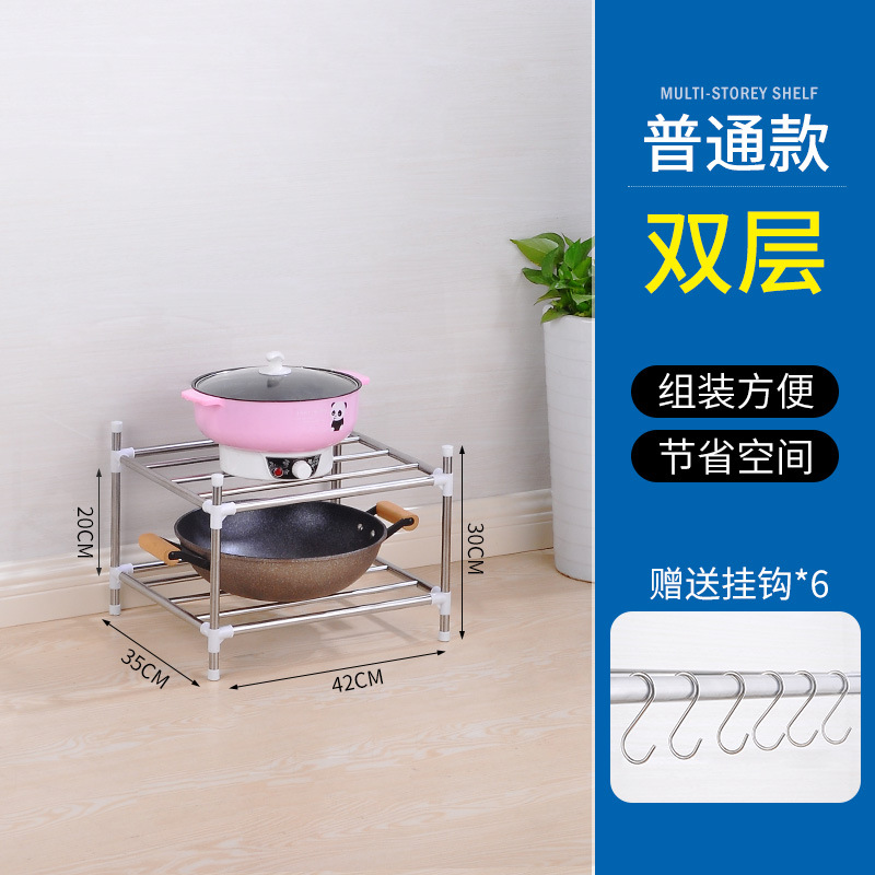 Estante de cocina de acero inoxidable con ruedas, estante de olla multifuncional, estante de almacenamiento de inodoro multicapa, suministro directo de fabricantes