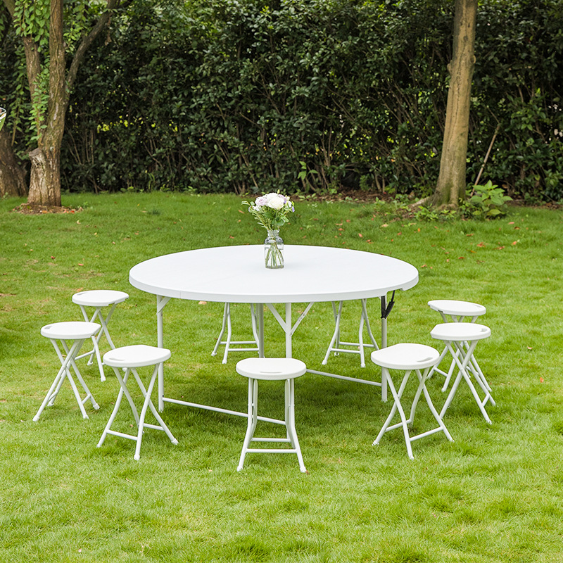 Plastic folding stool, portable household small bench, outdoor high stool, simple thickened round stool, dormitory chair, stool