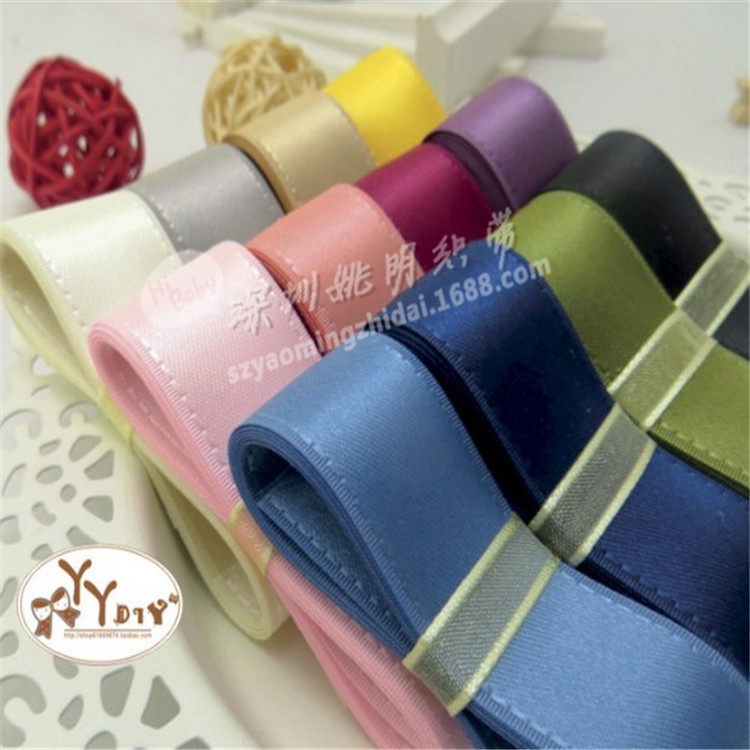姚明织带批发 缎带绸带辅料饰品DIY配件 塔夫/平纹边丝带