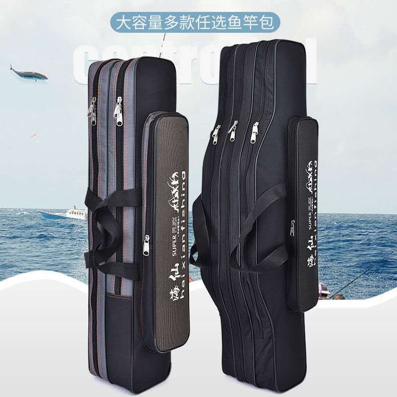 Wholesale Fishing Gear Bag Multifunctional 1.42m Fishing Bag Sea Rod Bag Big Belly Bag Three Layers Double Layer Fishing Rod Bag