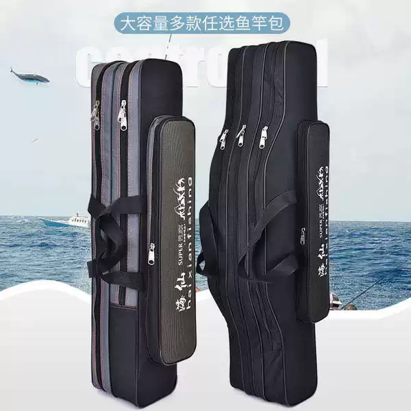 Wholesale Fishing Gear Bag Multifunctional 1.42m Fishing Bag Sea Rod Bag Big Belly Bag Three Layers Double Layer Fishing Rod Bag