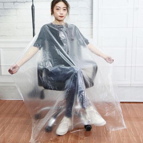 Disposable hair dye cape waterproof thick plastic cape hairdressing scarf neckerchief elastic opening beauty hairdressing supplies wholesale