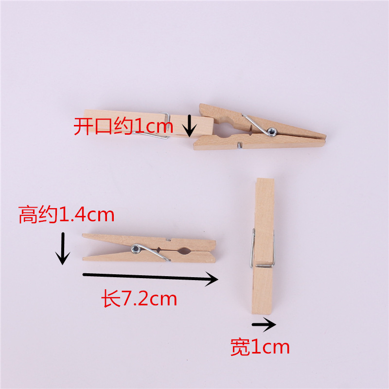 72mm gran clip de madera nota clip postal foto clip de pared DIY hogar foto decoración de la pared