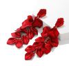 Trend fashionable red earrings, Korean style