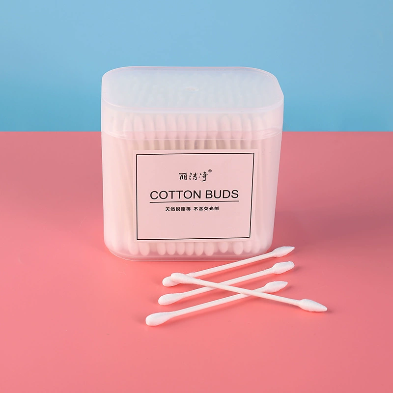 200 шт бумажная палочка заостренная квадратная коробка одноразовая круглая головка для снятия макияжа ватный тампон