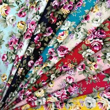 现货供应 全棉府绸 梭织印花布 服装衬衫裙子面料复古小碎花