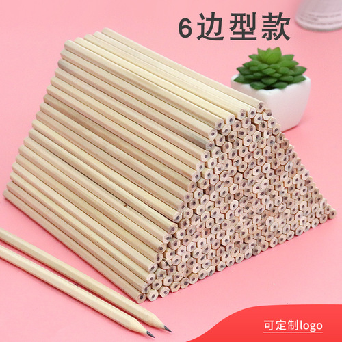 Student homework sketch positive posture wood first grade hexagon triangle log HB pencil stationery office children wholesale