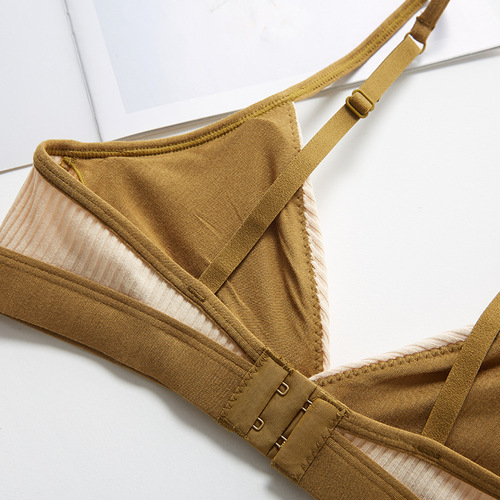 New contrasting color threaded cotton wrapped chest strap chest pad small chest no rims bra beautiful back vest small suspender manufacturer direct sale