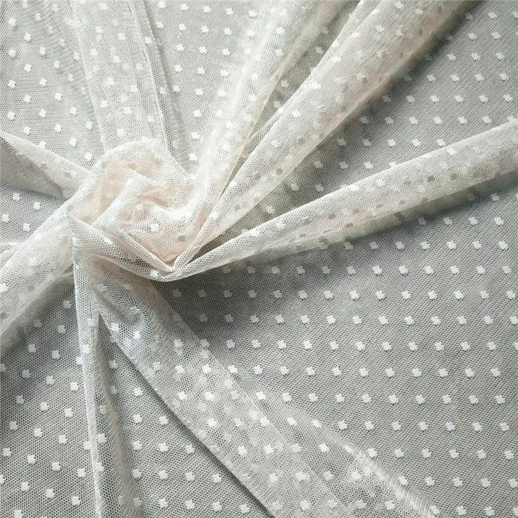 爆款全涤无弹提花网布立体小圆点 打底上衣裙子面料多色现货批发